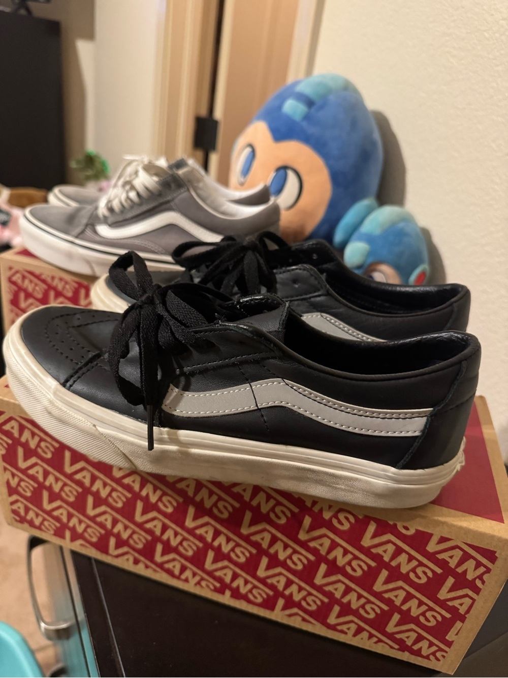 Vans Black Leather and Grey Suede Old Skool and Sk8-Low Bundle